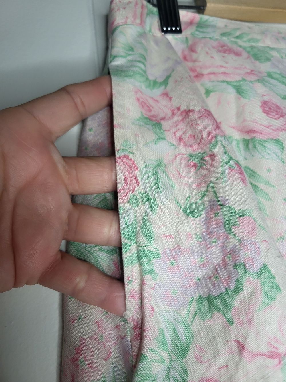 Ralph Lauren Cream Maxi Skirt with Pink Rose and Green Leaf Print - Picture 3 of 8